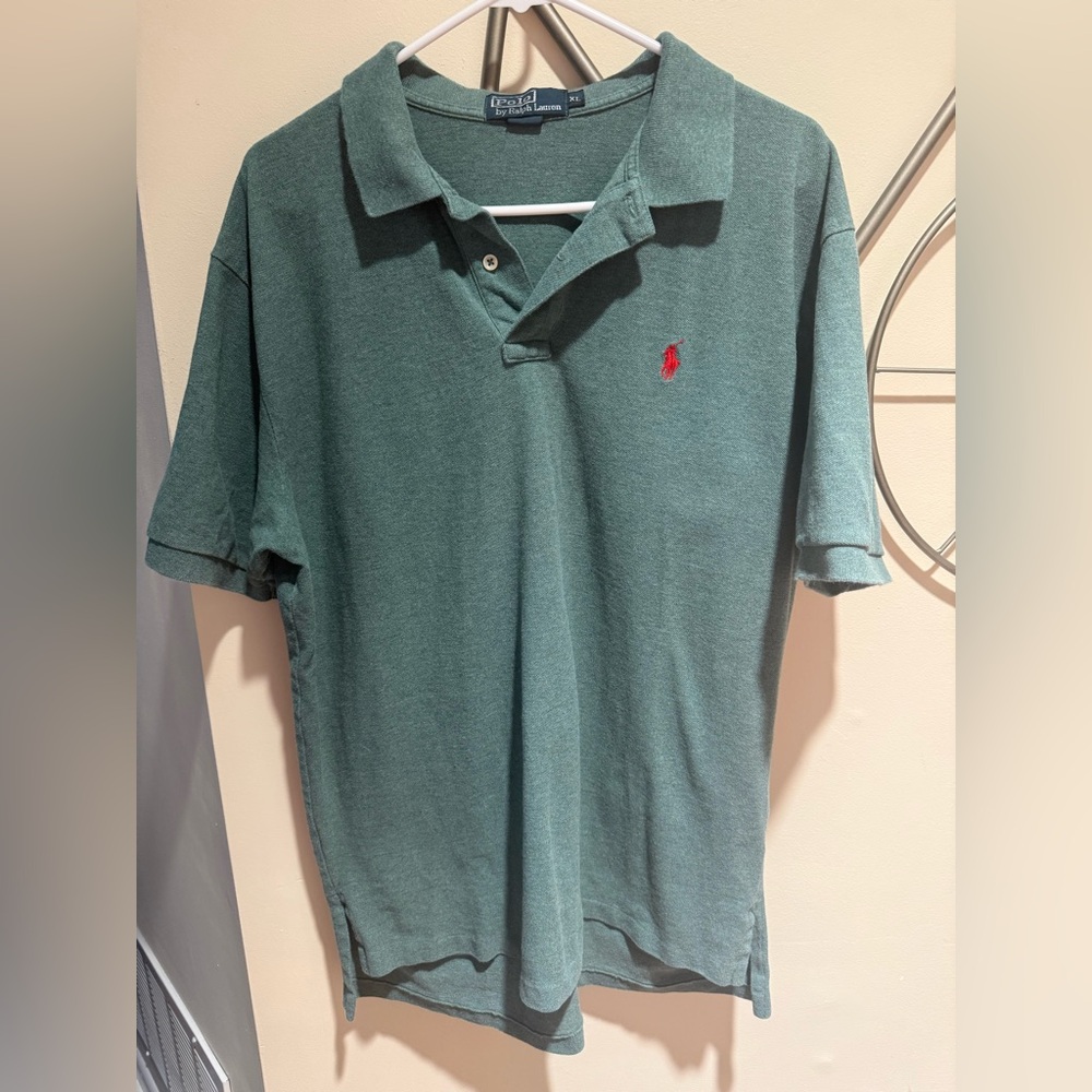 Ralph Lauren Green Polo with Red Pony Embroidery Size XL 100% Cotton
